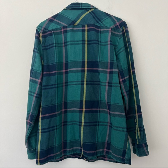 Vans Men’s Zip Up Green Flannel Shirt Jacket Green in Size Medium - Picture 4 of 6